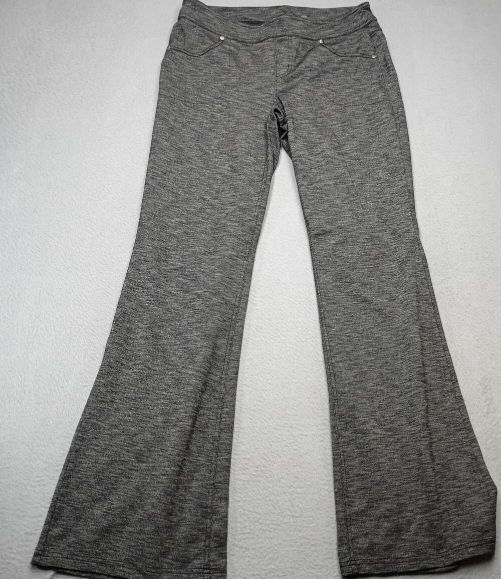 Athleta Womens Medium Gray Heathered Flare Yoga Pants Stretch Pull On Athleisure